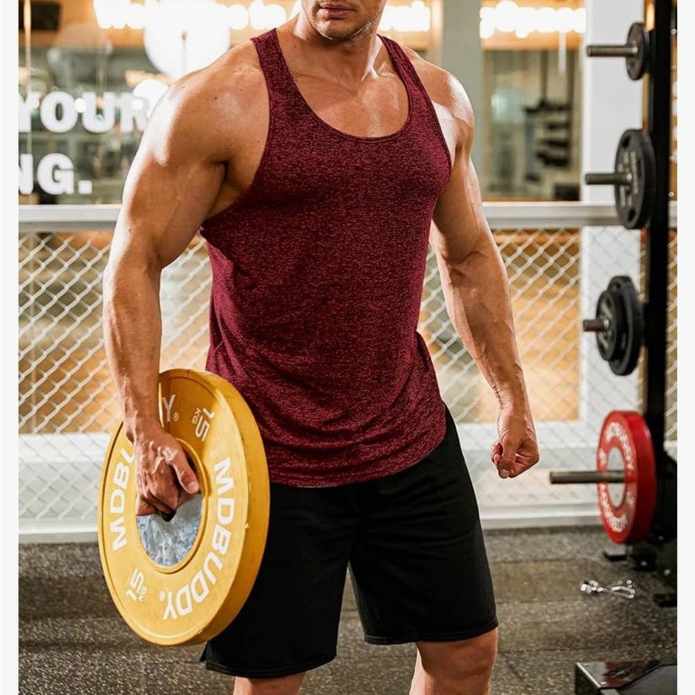 NWOT COOFANDY Men's Gym Workout Muscle Training Bodybuilding Fitness Tank Top L